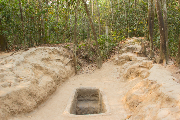 One of many entrances to the Cu Chi Tunnels near Ho Chi Minh City in Vietnam