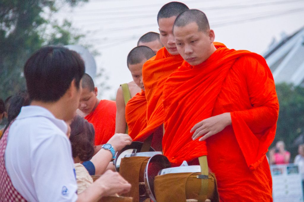 Alms giving ceremony in Luang Prabang