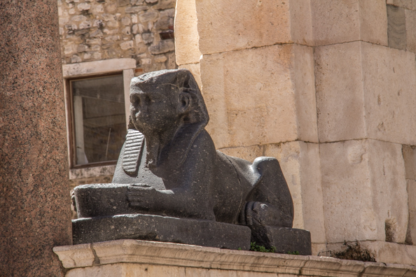 Sphinx on the Peristyle in Split, Dalmatia in Croatia
