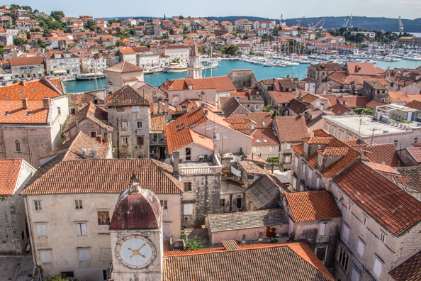 View from the bell tower of the Cathedral of St Lawrence in Trogir, Dalmatia in Croatia