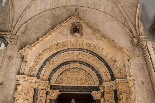 Radovan's Portal, Cathedral of St Lawrence in Trogir, Dalmatia in Croatia