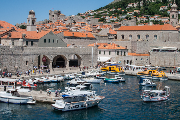 The old port of Dubrovnik in Dalmatia, Croatia