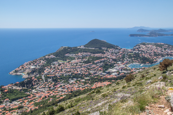 View from Srd Hill above Dubrovnik in Dalmatia, Croatia