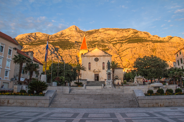 The Baroque church of Saint Mark in Kačić Square in Makarska in Dalmatia, Croatia