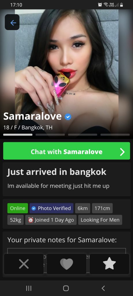 Stunning looking girl on Thai Friendly app