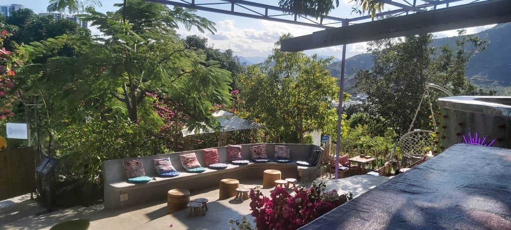 Dharma Lounge set in the mountains
